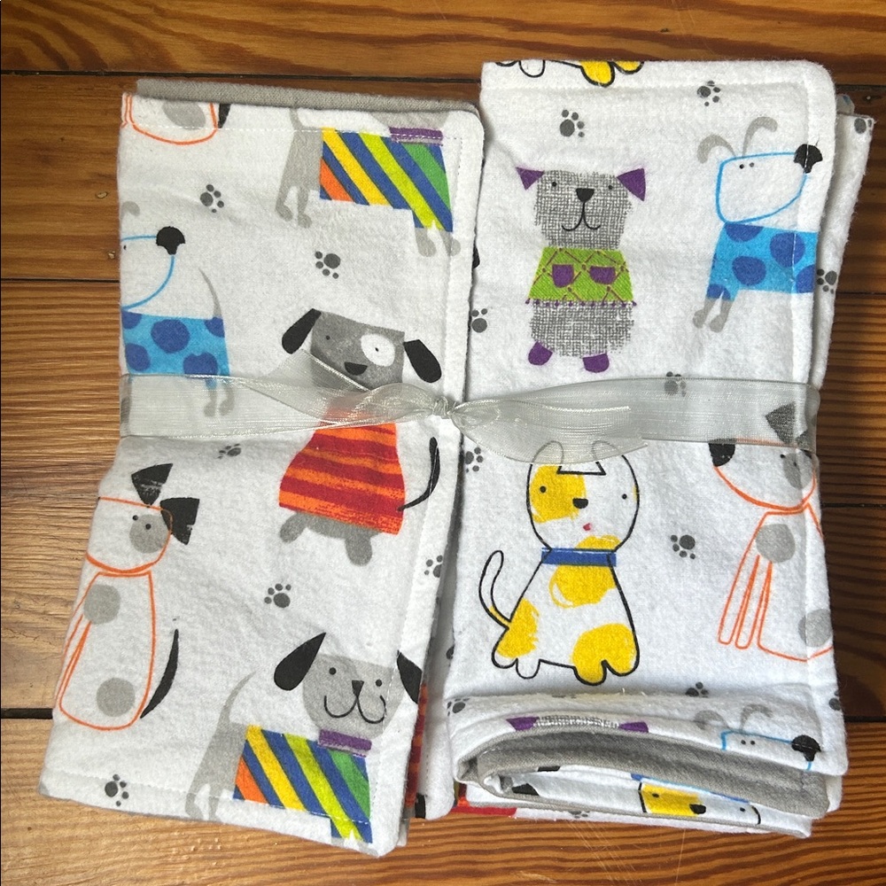Cute Dog and Cat Print Towels